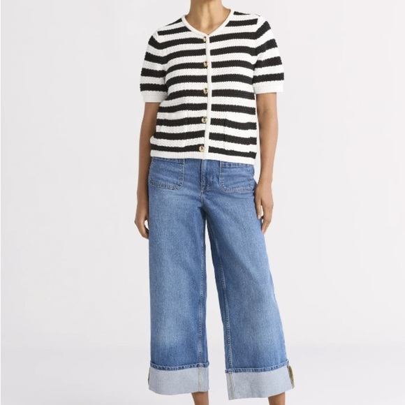 Free Assembly Sweaters - Free Assembly Women's Crochet Cardigan Sweater, Lightweight size L